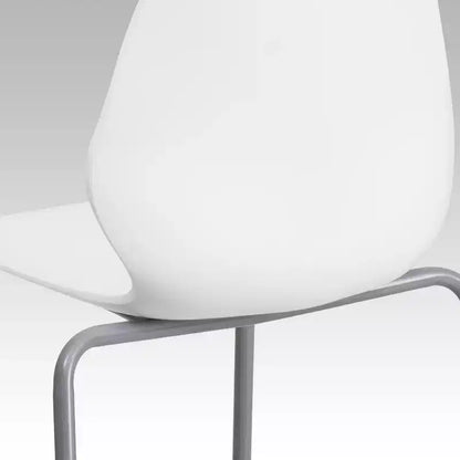 Lot de 4 chaises empilables Flash Furniture série HERCULES avec support lombaire et cadre argenté, capacité de 350 kg