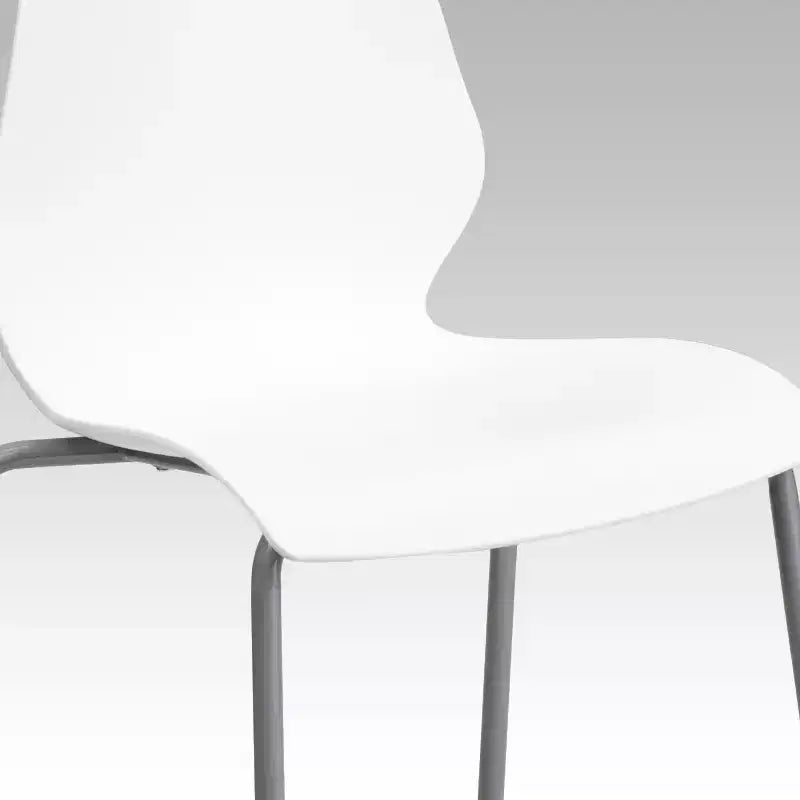 Lot de 4 chaises empilables Flash Furniture série HERCULES avec support lombaire et cadre argenté, capacité de 350 kg