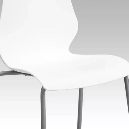 Lot de 4 chaises empilables Flash Furniture série HERCULES avec support lombaire et cadre argenté, capacité de 350 kg