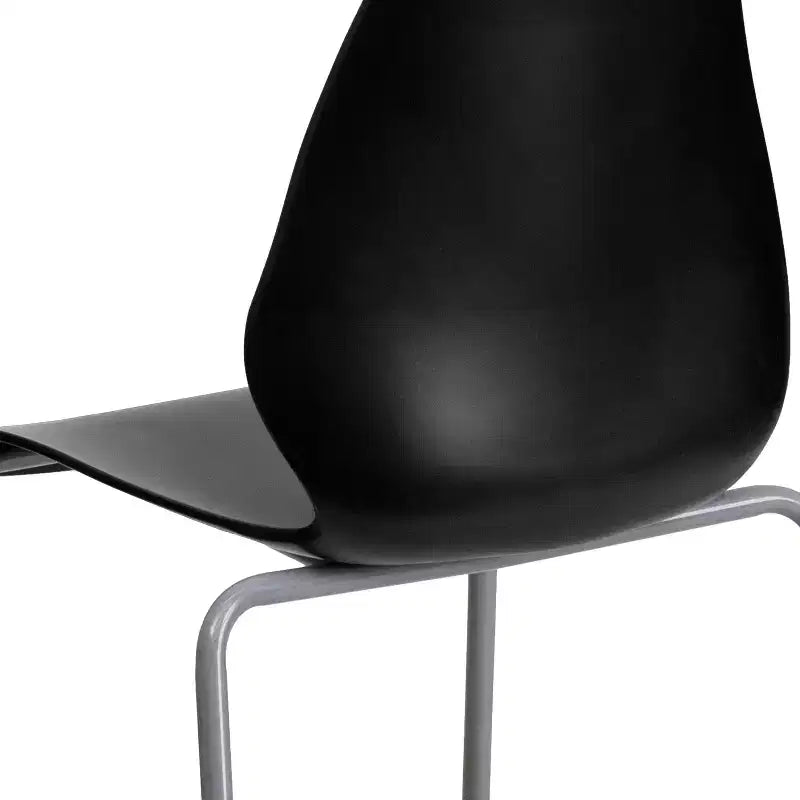Lot de 4 chaises empilables Flash Furniture série HERCULES avec support lombaire et cadre argenté, capacité de 350 kg