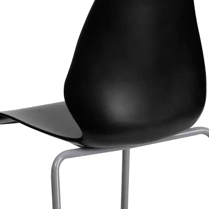 Lot de 4 chaises empilables Flash Furniture série HERCULES avec support lombaire et cadre argenté, capacité de 350 kg