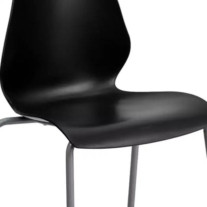 Lot de 4 chaises empilables Flash Furniture série HERCULES avec support lombaire et cadre argenté, capacité de 350 kg