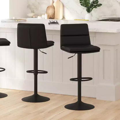 Tabourets modernes Merrick Lane rembourrés et réglables en hauteur avec bases robustes en fer