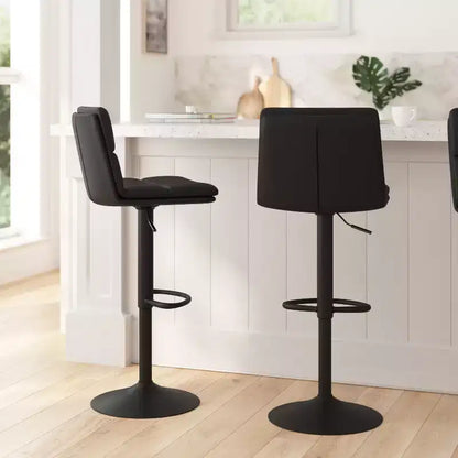 Tabourets modernes Merrick Lane rembourrés et réglables en hauteur avec bases robustes en fer