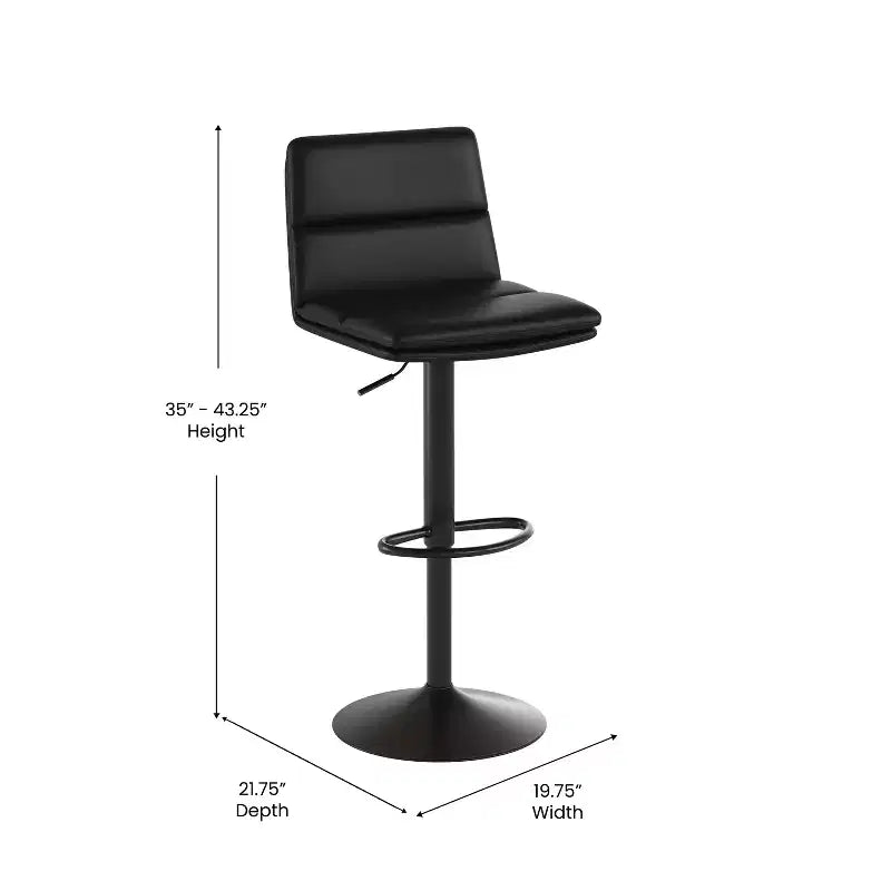 Tabourets modernes Merrick Lane rembourrés et réglables en hauteur avec bases robustes en fer