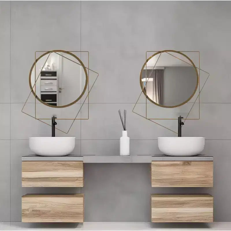 Miroirs muraux modernes à cadre métallique décoratif de forme unique pour la maison, le bureau et tout mur de votre salon, chambre, coiffeuse, entrée.