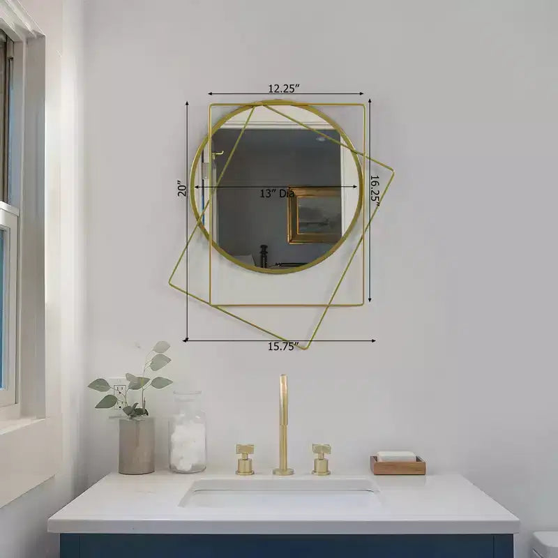 Miroirs muraux modernes à cadre métallique décoratif de forme unique pour la maison, le bureau et tout mur de votre salon, chambre, coiffeuse, entrée.