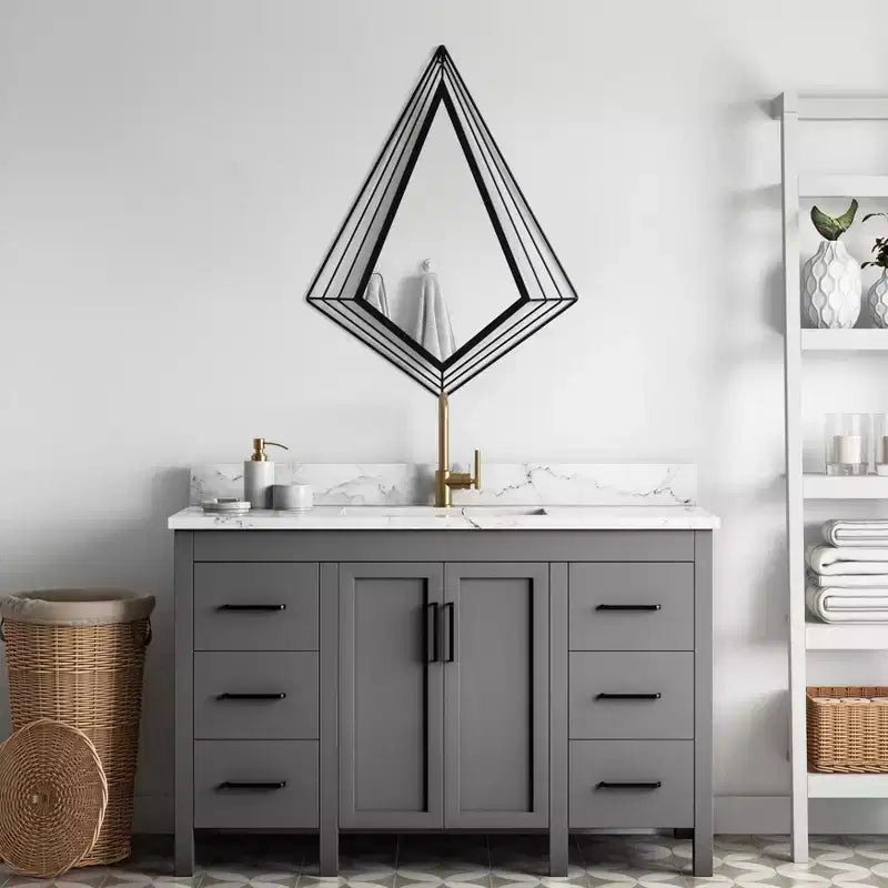 Miroirs muraux modernes à cadre métallique décoratif de forme unique pour la maison, le bureau et tout mur de votre salon, chambre, coiffeuse, entrée.