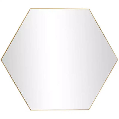 Contemporary Wood Hexagon Wall Mirror  Olivia & May