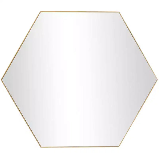 Contemporary Wood Hexagon Wall Mirror  Olivia & May