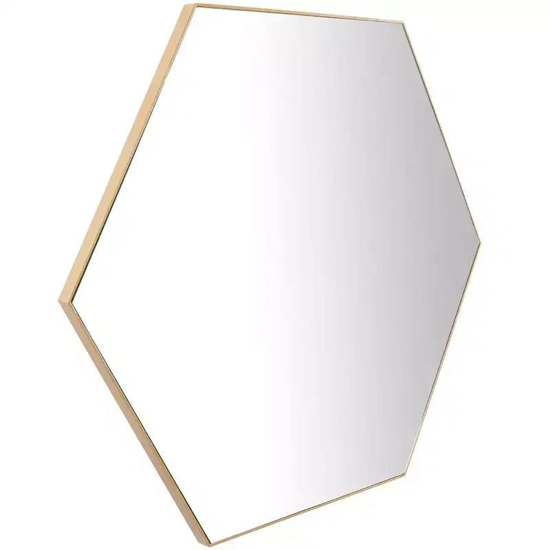 Miroir mural hexagonal en bois contemporain Olivia & May