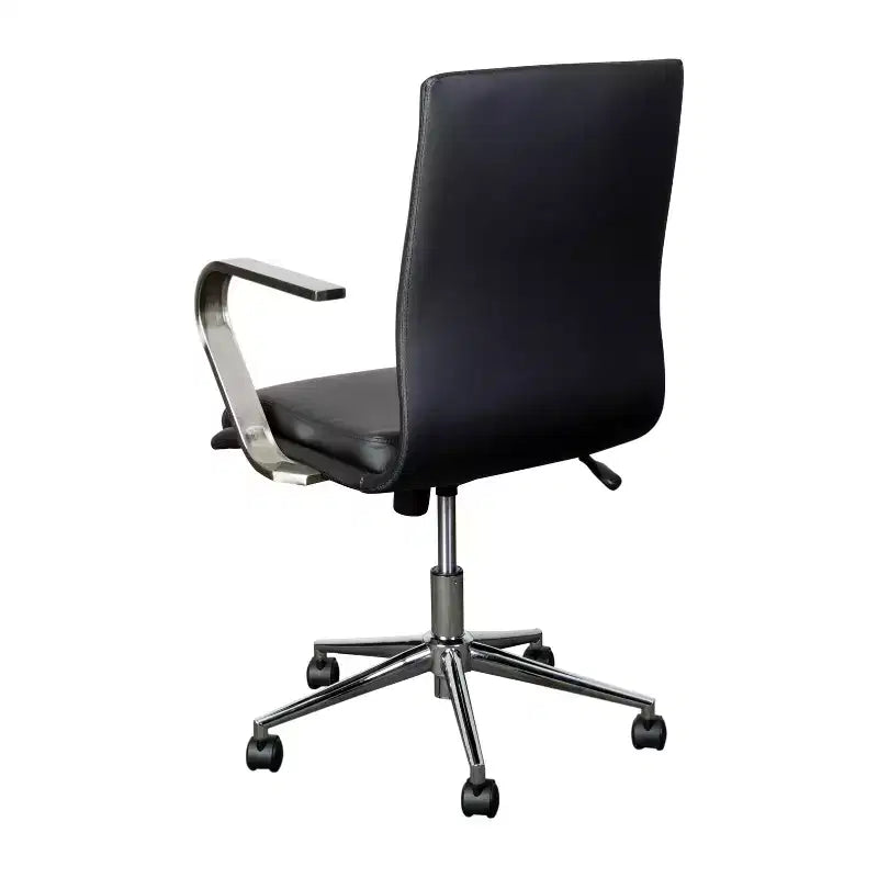 Chaise de bureau Merrick Lane à dossier mi-hauteur avec accoudoirs, siège pivotant réglable en hauteur et base cinq étoiles
