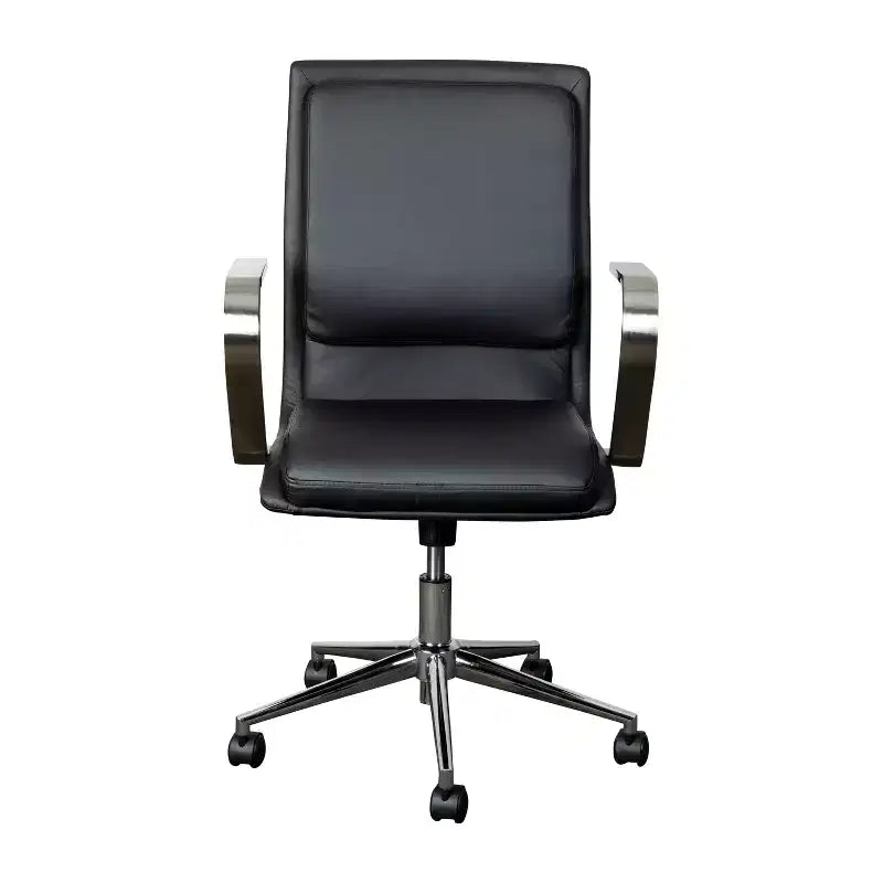 Chaise de bureau Merrick Lane à dossier mi-hauteur avec accoudoirs, siège pivotant réglable en hauteur et base cinq étoiles