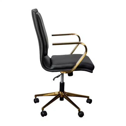 Chaise de bureau Merrick Lane à dossier mi-hauteur avec accoudoirs, siège pivotant réglable en hauteur et base cinq étoiles