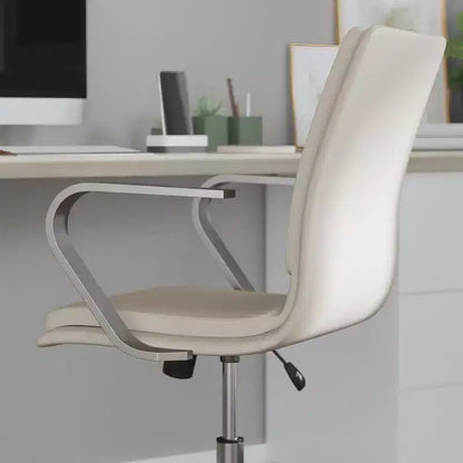 Chaise de bureau Merrick Lane à dossier mi-hauteur avec accoudoirs, siège pivotant réglable en hauteur et base cinq étoiles