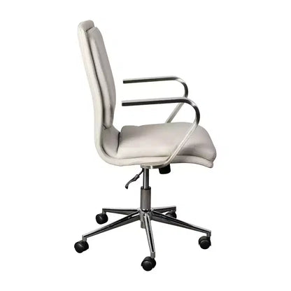 Chaise de bureau Merrick Lane à dossier mi-hauteur avec accoudoirs, siège pivotant réglable en hauteur et base cinq étoiles