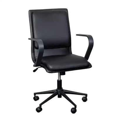 Chaise de bureau Merrick Lane à dossier mi-hauteur avec accoudoirs, siège pivotant réglable en hauteur et base cinq étoiles