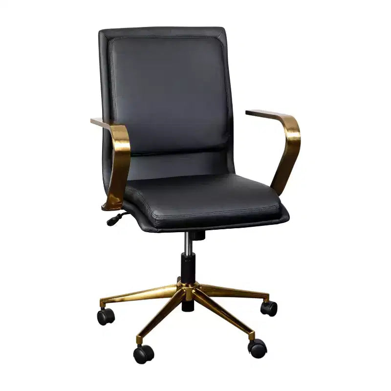Chaise de bureau Merrick Lane à dossier mi-hauteur avec accoudoirs, siège pivotant réglable en hauteur et base cinq étoiles
