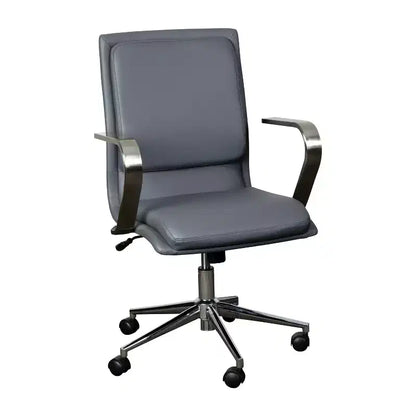 Chaise de bureau Merrick Lane à dossier mi-hauteur avec accoudoirs, siège pivotant réglable en hauteur et base cinq étoiles