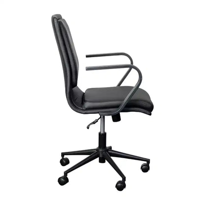 Chaise de bureau à dossier mi-haut rembourrée moderne Emma et Oliver avec accoudoirs et base 5 étoiles