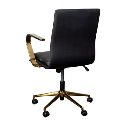 Chaise de bureau à dossier mi-haut rembourrée moderne Emma et Oliver avec accoudoirs et base 5 étoiles