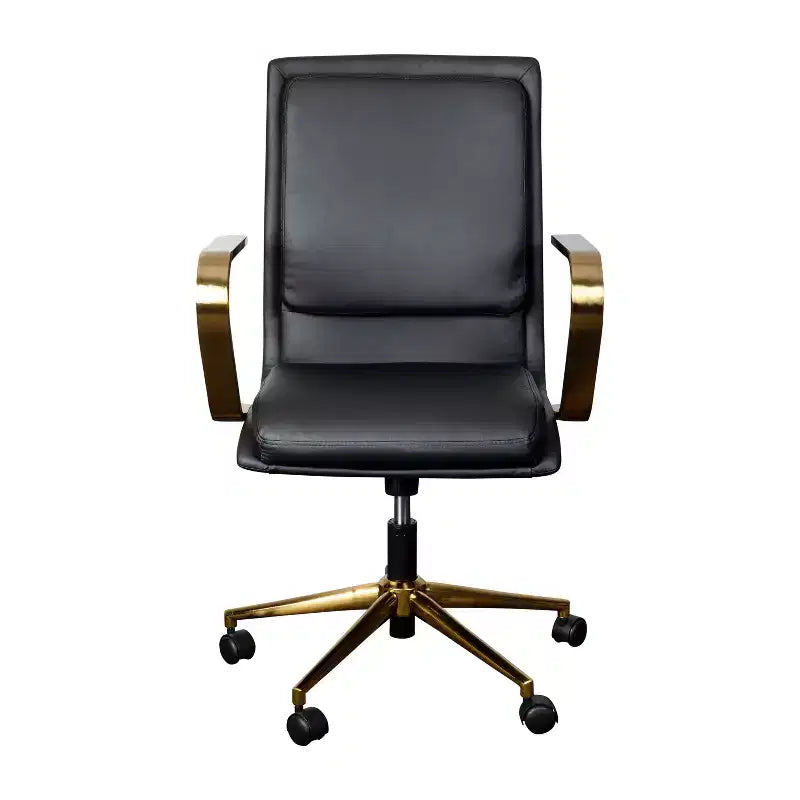 Chaise de bureau à dossier mi-haut rembourrée moderne Emma et Oliver avec accoudoirs et base 5 étoiles