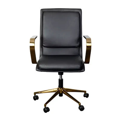 Chaise de bureau à dossier mi-haut rembourrée moderne Emma et Oliver avec accoudoirs et base 5 étoiles