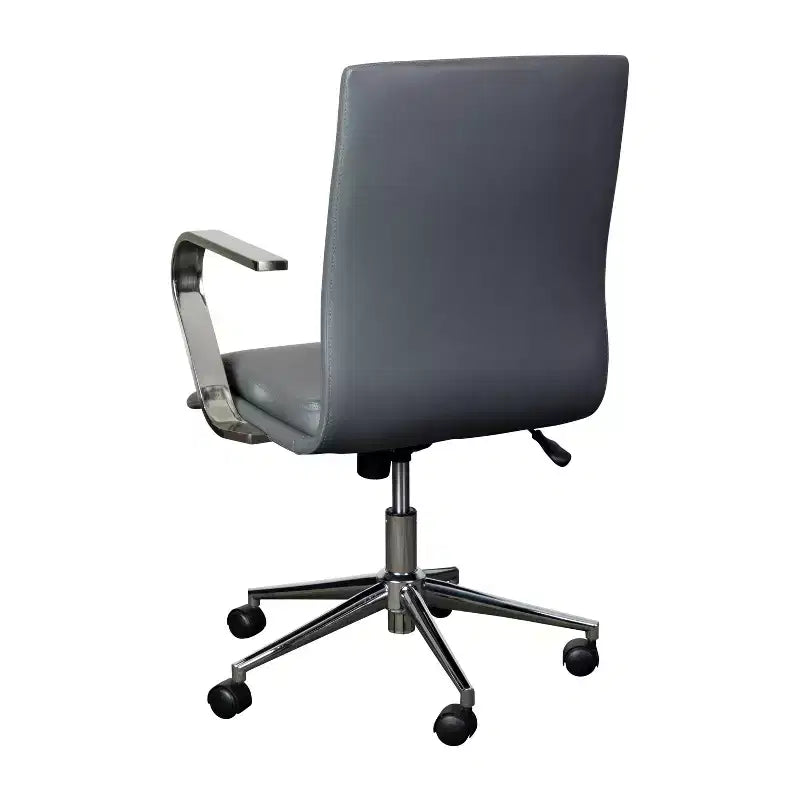 Chaise de bureau à dossier mi-haut rembourrée moderne Emma et Oliver avec accoudoirs et base 5 étoiles