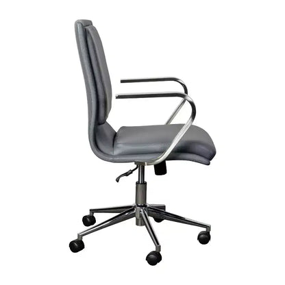 Chaise de bureau à dossier mi-haut rembourrée moderne Emma et Oliver avec accoudoirs et base 5 étoiles