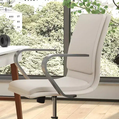 Chaise de bureau à dossier mi-haut rembourrée moderne Emma et Oliver avec accoudoirs et base 5 étoiles