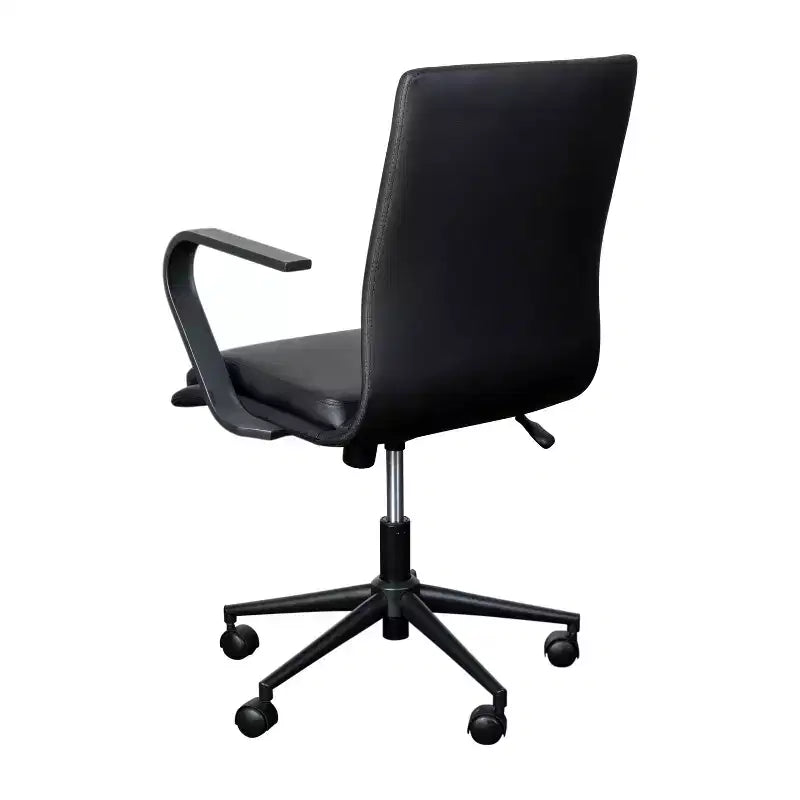 Chaise de bureau à dossier mi-haut rembourrée moderne Emma et Oliver avec accoudoirs et base 5 étoiles