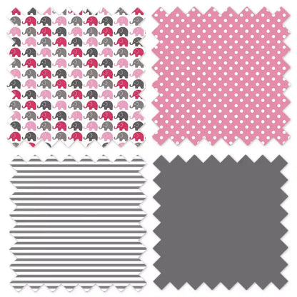 Bacati - Panier à Linge Éléphants Rose/Gris avec Cadre en Bois
