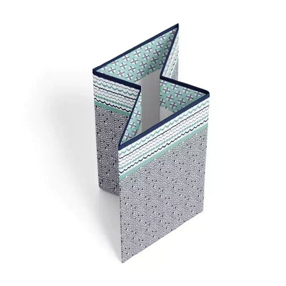 Bacati - Panier à Linge Pliable Noah Menthe/Bleu Marine