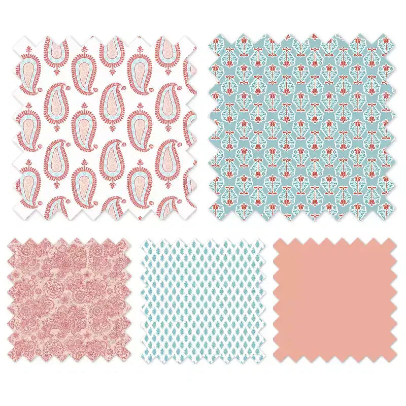 Bacati - Sophia Paisley Aqua/Corail Panier à Linge Pliable