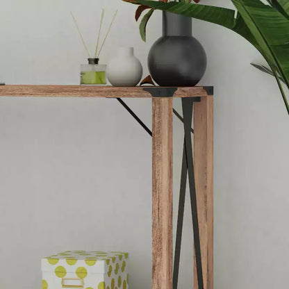 Table console d'entrée moderne Emma et Oliver en bois d'ingénierie style ferme avec accents métalliques