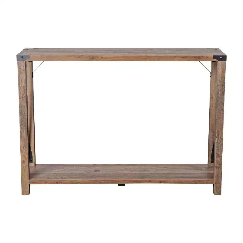 Table console d'entrée moderne Emma et Oliver en bois d'ingénierie style ferme avec accents métalliques