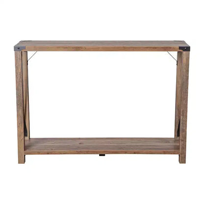 Table console d'entrée moderne Emma et Oliver en bois d'ingénierie style ferme avec accents métalliques