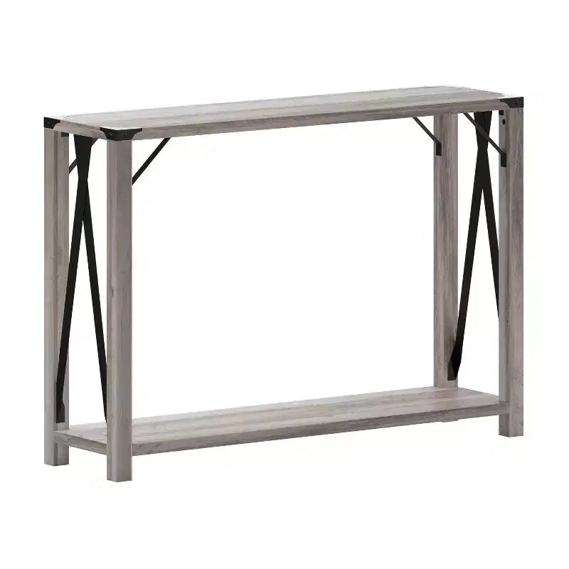 Table console d'entrée moderne Emma et Oliver en bois d'ingénierie style ferme avec accents métalliques