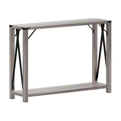 Table console d'entrée moderne Emma et Oliver en bois d'ingénierie style ferme avec accents métalliques