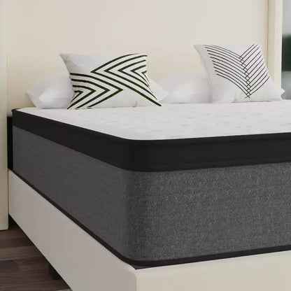 Matelas hybride à ressorts ensachés 13 Euro Top Emma and Oliver en boîte avec mousse certifiée CertiPUR-US pour un soulagement de la pression et un soutien efficaces
