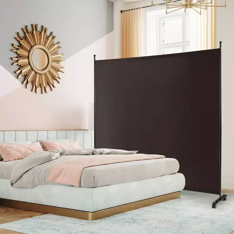 Costway Séparateur de pièce à panneau unique de 1,8 m avec roulettes, cloison en tissu roulant, écran d'intimité