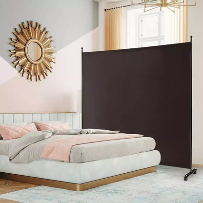 Costway Séparateur de pièce à panneau unique de 1,8 m avec roulettes, cloison en tissu roulant, écran d'intimité