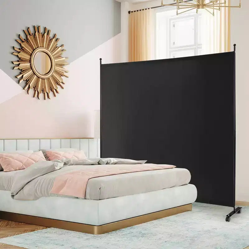 Costway Séparateur de pièce à panneau unique de 1,8 m avec roulettes, cloison en tissu roulant, écran d'intimité