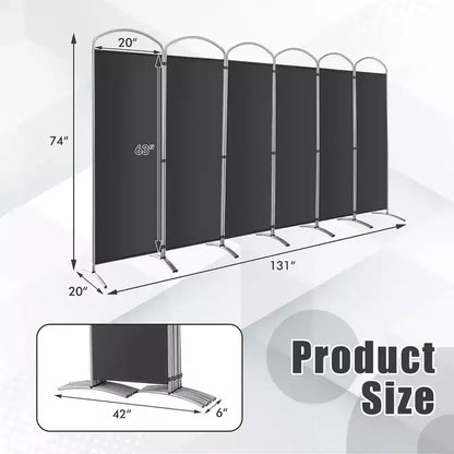 Paravent pliable Costway à 6 panneaux, paravent en tissu de 1,80 m de haut pour la maison