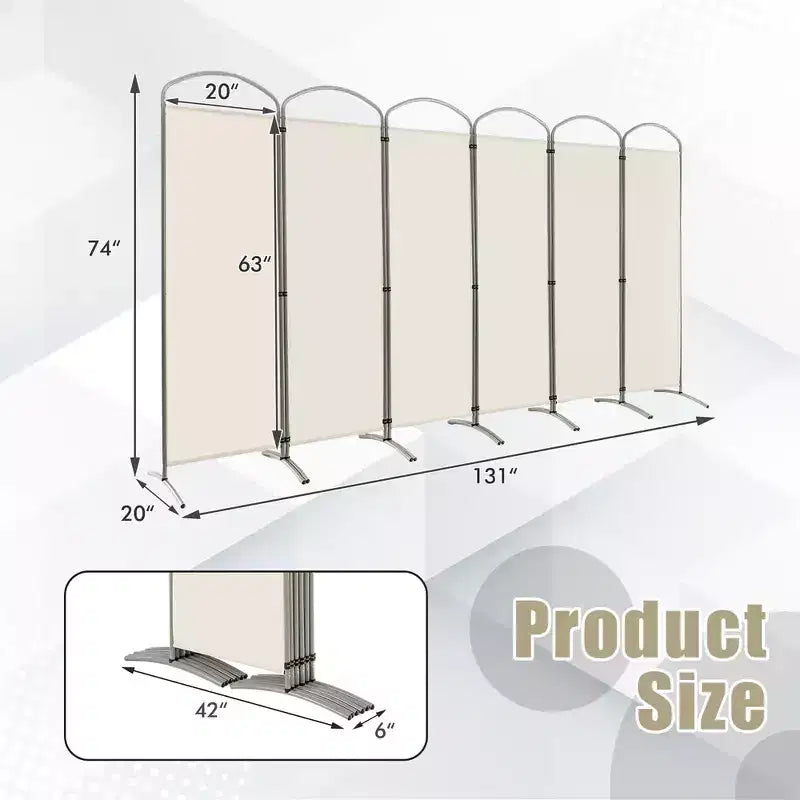 Paravent pliable Costway à 6 panneaux, paravent en tissu de 1,80 m de haut pour la maison