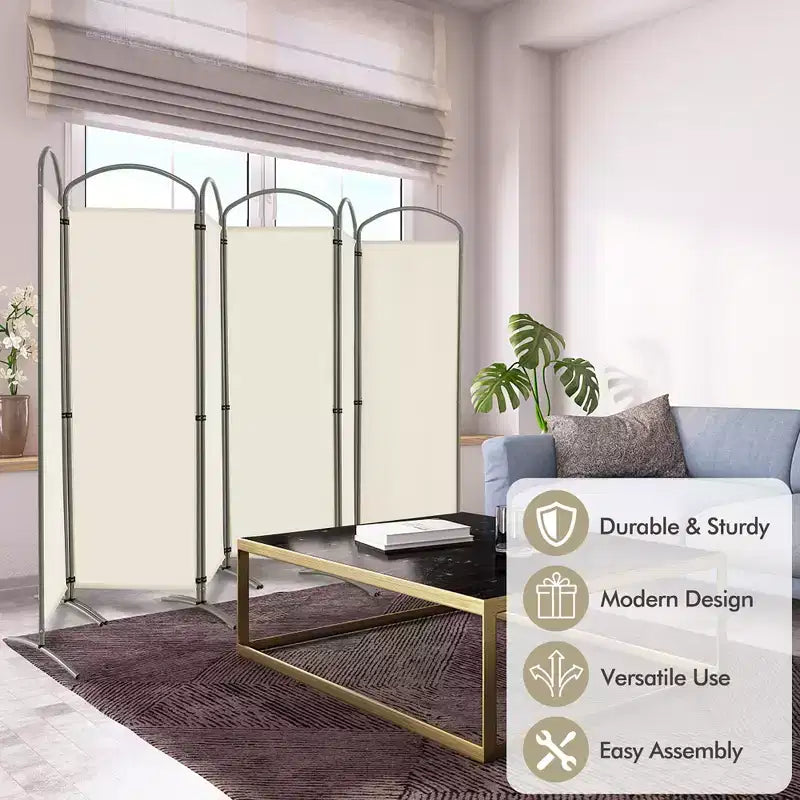 Paravent pliable Costway à 6 panneaux, paravent en tissu de 1,80 m de haut pour la maison