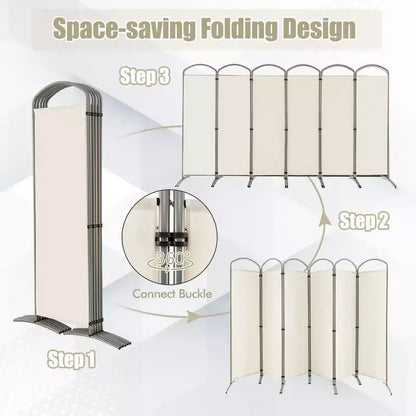 Paravent pliable Costway à 6 panneaux, paravent en tissu de 1,80 m de haut pour la maison
