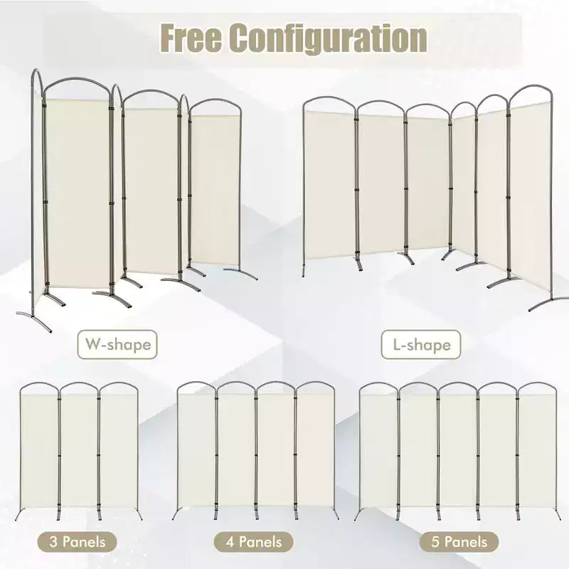 Paravent pliable Costway à 6 panneaux, paravent en tissu de 1,80 m de haut pour la maison
