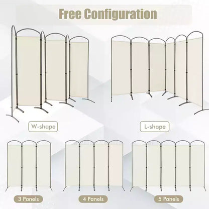 Paravent pliable Costway à 6 panneaux, paravent en tissu de 1,80 m de haut pour la maison
