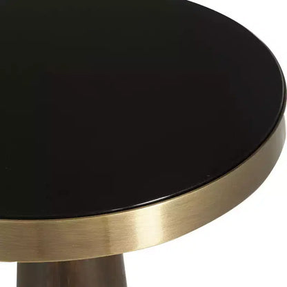 Table d'appoint Uttermost Fortier 22 en laiton et expresso moderne